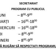 SECRETARIAT - PROGRAM CU PUBLICUL